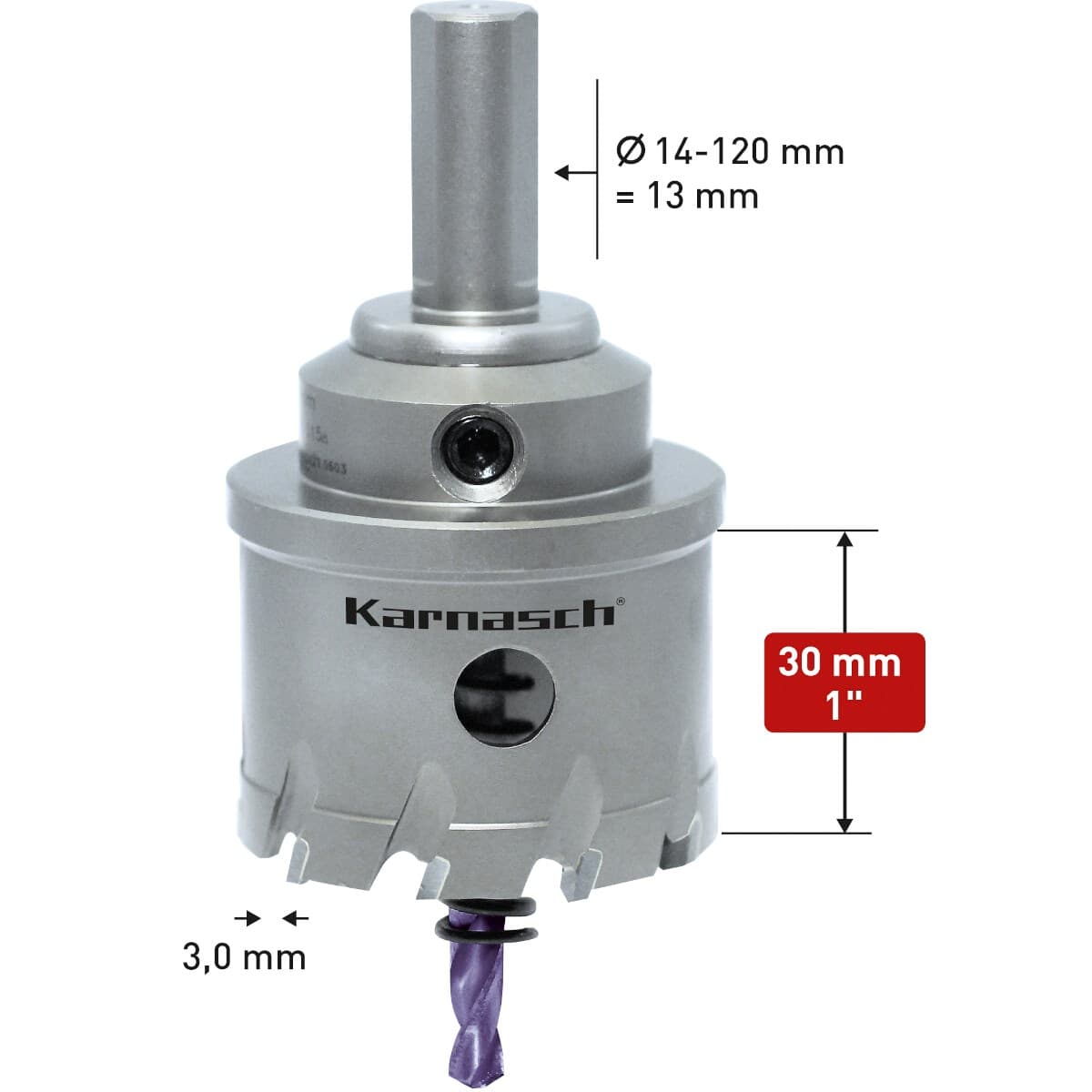 Твердосплавная коронка Karnasch Power-Max 20 Ø120х30 мм 20.1015A-120