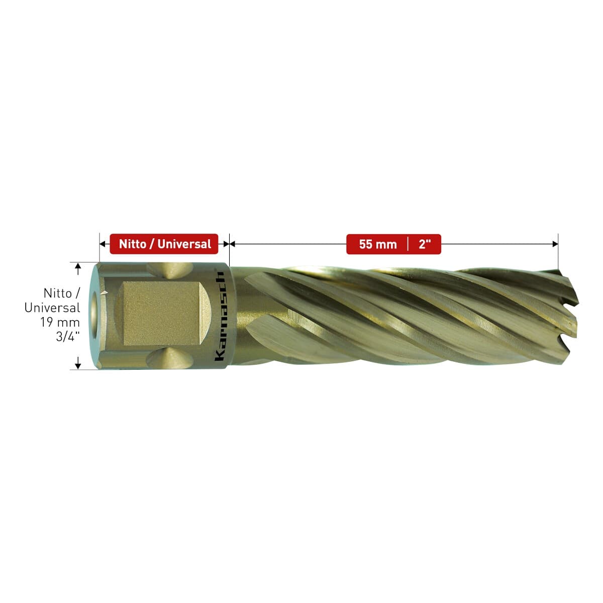 Корончатое сверло Karnasch GOLD-LINE Ø2-1/16'х55 мм 20.1620-135