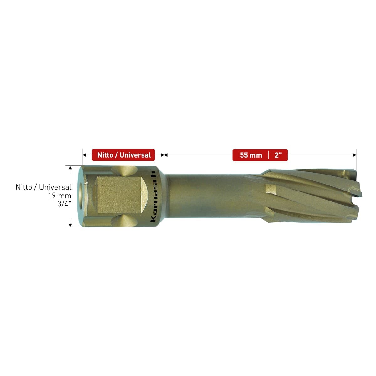 Корончатое сверло Karnasch HARD-LINE Ø2-1/16'х55 мм 20.1640-135
