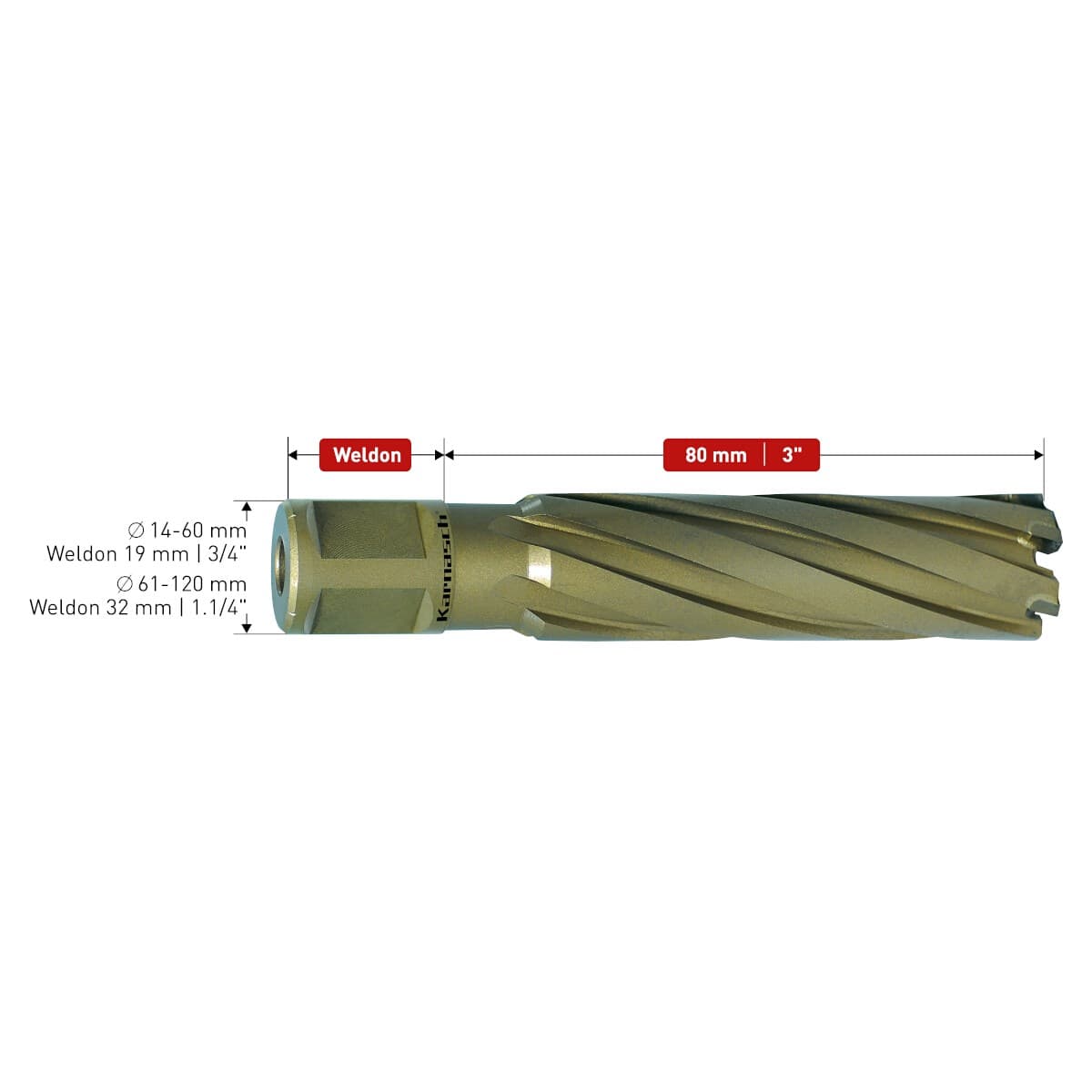 Корончатое сверло Karnasch HARD-LINE Ø47х80 мм 20.1650N-047