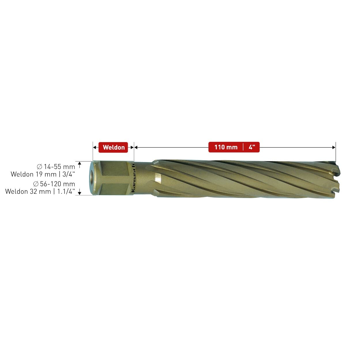 Корончатое сверло Karnasch HARD-LINE Ø46х110 мм 20.1660N-046