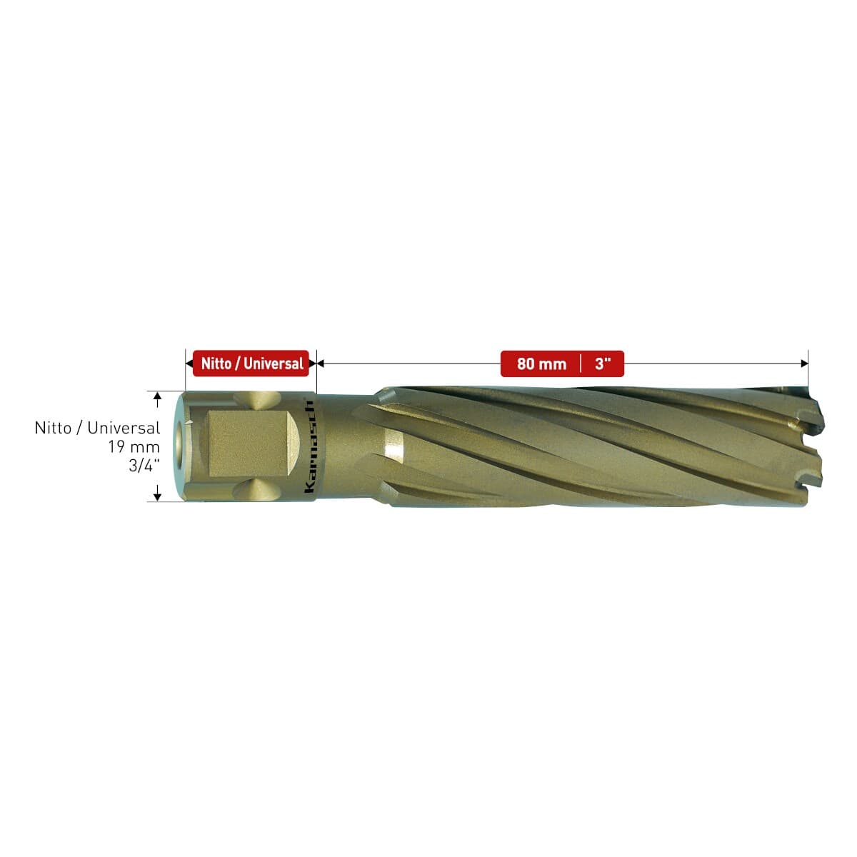Корончатое сверло Karnasch HARD-LINE Ø2-1/16'х80 мм 20.1670-135